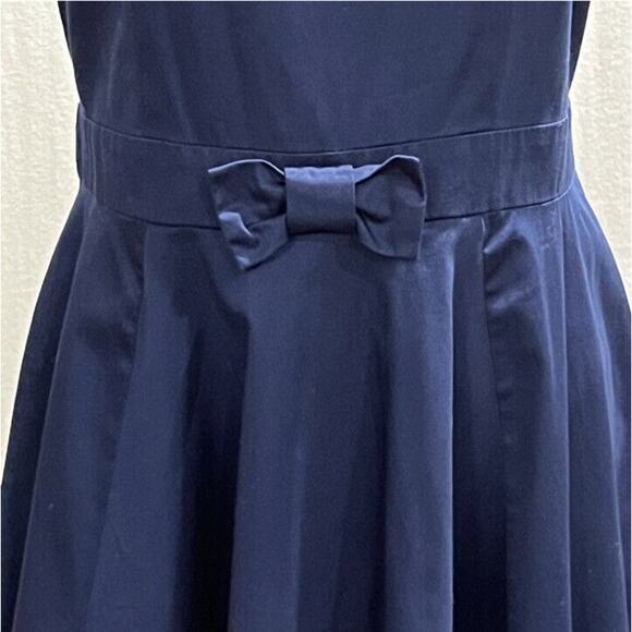 Maison Jules Womens Waist Bow Detail Fit Flare Dress Blue Office Sz 8 Sleeveless - Picture 11 of 14